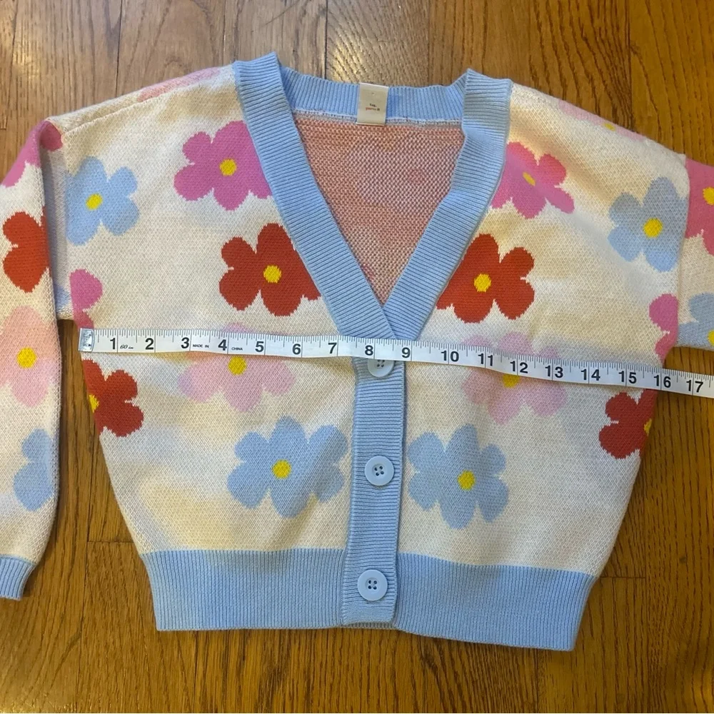 Old Navy Floral Kids Sweater - Blue, Red, Pink, Yellow Girls Size 6